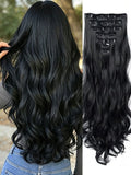 Wavy Long Full Head Clip-on Hair Extensions