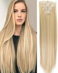 6 Piece 16 Clips 23inch Straight Wig Hair Extensions For Women