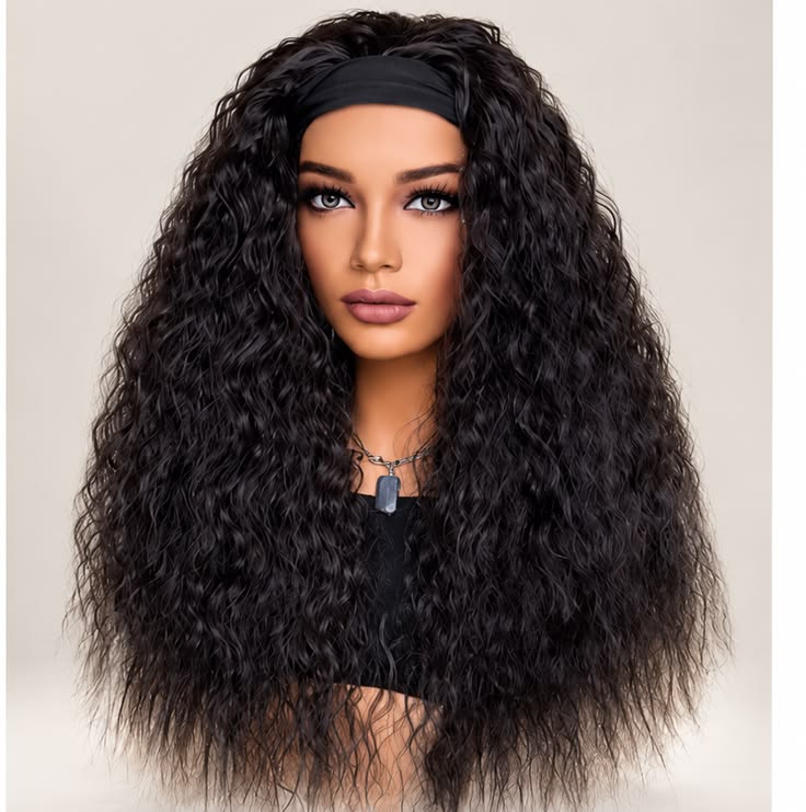 Dark brown headband human hair